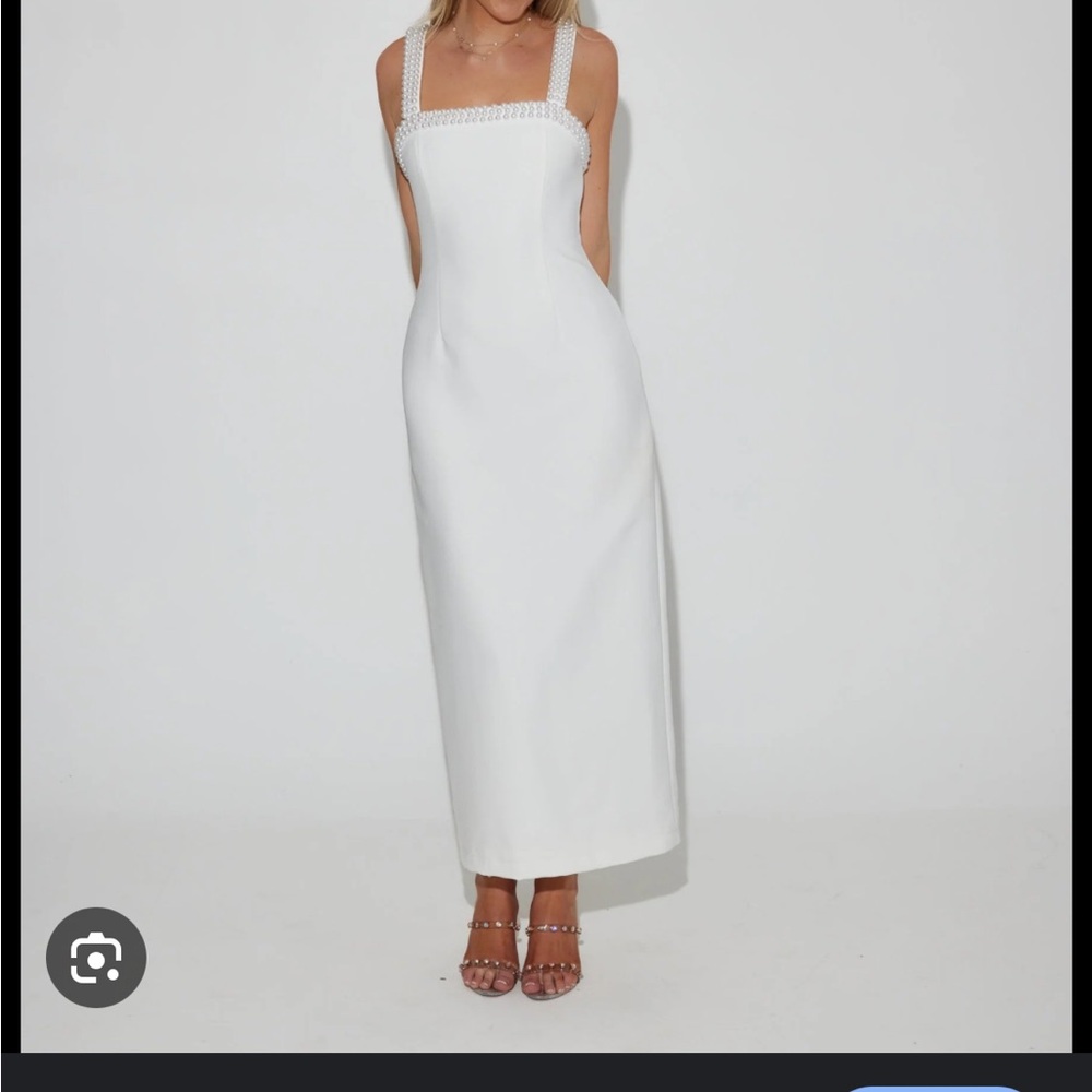 The Ultimate Muse Pearl Trim Midi Dress